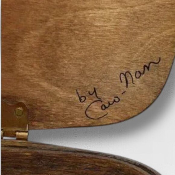 Vintage MCM Caro-Nan Basket Purse Signed Grand Rapids Streetscape Hand Painted - Picture 9 of 14